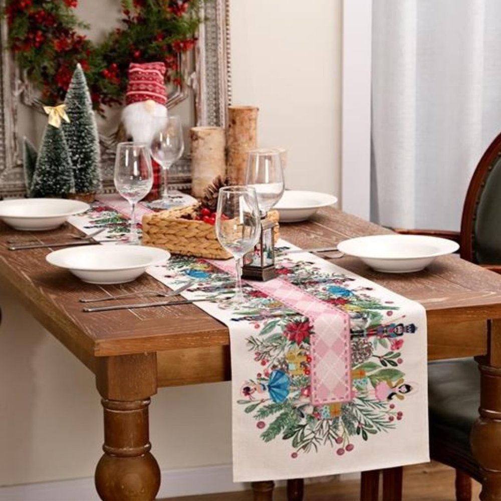 Nutcracker Table Runner Christmas Decor Decorative Cloth Holiday Xmas Decoration - Picture 14 of 16